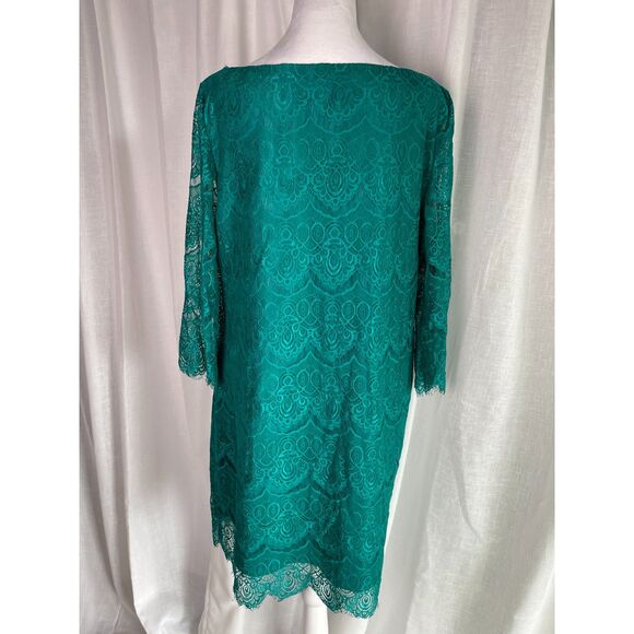 Monsoon Teal Lace Shift Dress, US 12 weddings, parties, or special occasions - Picture 3 of 6